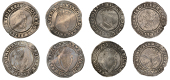 James I (1603-1625), Second coinage, Shillings (4), third bust, mm. martlet, 4.26g/4h, mm. rose, 4.25g/1h; mm....