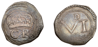 Charles I (1625-1649), Ormonde Money, Sixpence, no stop on obv., r of cr long curled, small letters on rev.,...