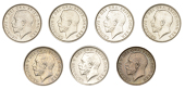 George V (1910-1936), Sixpences (7), 1911, 1912, 1914, 1915, 1916, 1918, 1919 (ESC 3871, 3873, 3875-7, 3879-80; S...