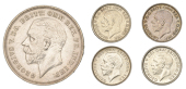 George V (1910-1936), Sixpences (4), 1924, 1926, 1928, 1934 (ESC 3888, 3895, 3900, 3915; S 4024, 4034, 4040-1);...