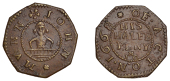 Middlesex (Rural), Acton, John Munn, octagonal Halfpenny, 1668, 1.91g/3h (N 9076; BW. 4). Very fine, brown patina	...