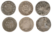 Middlesex (Rural), Chelsea, Henry Butts, Halfpenny, 1667, 3.14g/12h (N 9103; BW. 23); William Freeman, Halfpenny,...