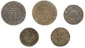 Middlesex (Rural), Chiswick, George Brown, Halfpenny, 1668, 1.68g/6h (N 9110; BW. 31); John Coke, Halfpenny, 1670,...