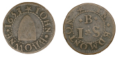 Middlesex (Rural), Edmonton, John Browne, Farthing, 1653, 1.24g/6h (N 9120; BW. 41). About fine, scarce	 £50-£70