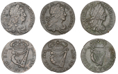 Charles II (1649-1685), Regal coinage, Halfpence (3), 1680 large lettering, 1682 small lettering, 1683 small...