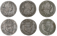 Charles II (1649-1685), Regal coinage, Halfpence (3), 1680 large lettering, 1682 small lettering, 1683 small...