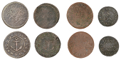 Middlesex (Rural), Fulham, John Fox, Halfpence, 1666 (2), 1.77g/6h, 1.49g/12h (both N 9130; BW. 50); F[rancis]...