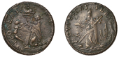 Charles II (1649-1685), St Patrick’s coinage, ‘Farthing’, 6.29g/12h (Martin 1a.3/Ba.22; S 6569). Brass plug;...
