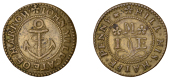 Middlesex (Rural), Harrow-on-the-Hill, John Millgate, Halfpenny, 1.94g/12h (N 9166-7 rev., different [earlier] obv.;...
