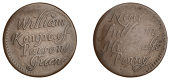 Middlesex (Rural), Parsons Green, William Kempe, Halfpenny, 2.33g/12h (N 9225; BW. 161). Obverse fine, reverse...