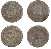 Middlesex (Rural), Newington Green, John Ball, Pennies (2), 4.05g/12h (N 9222 rev., different [earlier] obv.; BW....