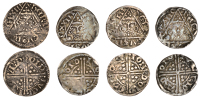 Henry III (1216-1272), Pennies (4), all Dublin, class Ia, ricard on dive, 1.39g/2h; class Ib (2), ricard on dive,...