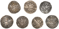 Edward I (1272-1307), Second coinage, Pennies (7), Dublin (5), type Ia, 1.36g/5h, type Ic, 1.34g/1h, type IVa (2),...