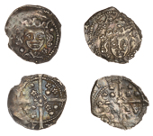 Edward IV (1461-1483), Suns and Roses coinage, Pennies (2), both Dublin, rose and sun by crown, sun and rose by...
