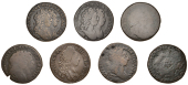 William and Mary (1691-1694), Halfpence (5), 1692 (2), both normal as in gratia, 1693 (3) (S 6597); William III,...