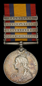Queen’s South Africa 1899-1902, 4 clasps, Relief of Kimberley, Paardeberg, Driefontein, Transvaal (5643 Pte. W....