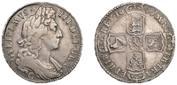William III (1694-1702), Halfcrown, 1696c, large shields, early harp, edge octavo (ESC 1065; S 3483). Area of...