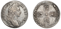 William III (1694-1702), Shilling, 1697c, first bust (ESC 1168; S 3499). Sometime cleaned, otherwise about very...