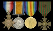 A Great War 1918 ‘Béthune’ French Croix de Guerre group of four awarded to Acting Sergeant L. M. Schwabacher,...