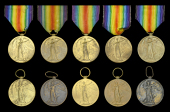 Victory Medals 1914-19 (10) (18407 Pte. A. J. Cozens. Oxf. & Bucks. L.I.; 20892 Pte. G. M. Day. Oxf. & Bucks L.I.;...