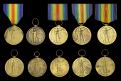 Victory Medals 1914-19 (10) (8718 Pte. A. Adey. Oxf. & Bucks. L.I.; 28560 Pte. C. W. Cooper. Oxf. & Bucks. L.I.;...