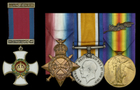 A Great War ‘Western Front’ D.S.O. group of four awarded to Lieutenant-Colonel T. A. Barron, 1/1st North Midland...