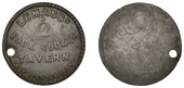 Miscellaneous Tokens and Checks, Co DUBLIN, Dublin, Four Courts Tavern, [Joseph] Lemass’s, uniface brass Twopence,...