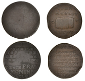 18th Century Tokens, Co DOWN, Donaghadee, Fran McMinn, uniface Twopence, 1760, legend in 8 lines, 7.73g (D 65);...