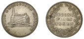 Tickets and Passes, Co Dublin, Dublin, Dublin & Kingstown Railway, nickel, small locomotive, rev. second class token...
