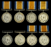 British War Medal 1914-20 (8); (10471 Pte. C. J. Driver. Oxf. & Bucks. L.I.; 3336 Pte. A. Ferriman. Oxf. & Bucks....