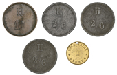 Miscellaneous Tokens and Checks, Co ARMAGH, Armagh, Armagh Flax Spinning Mill, Halfcrowns, 1866 (3), zinc (2) and...