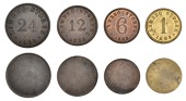 Miscellaneous Tokens and Checks, Co ANTRIM, Lambeg, Lambeg Stores, uniface copper 24 [Pence], 12 [Pence] and 6...
