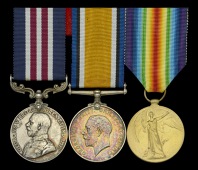 A Great War ‘Western Front’ Despatch Rider’s M.M. group of three awarded to Sapper E. Scott, Royal Engineers,...