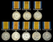 British War Medal 1914-20 (8) (26242 Pte. C. L. Brooks. Oxf. & Bucks. L.I.; 27800 Pte. J. W. Puddifoot. Oxf. &...