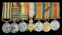 An unattributed group of seven miniature dress medals

British South Africa Company Medal 1890-97, reverse...