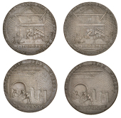 18th Century Tokens, CARMARTHENSHIRE, Carmarthen, John Morgan, Halfpence (2), interior of ironworks, no brickwork,...