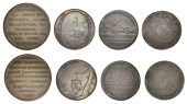 18th Century Tokens, Co DUBLIN, Dublin, Charity Food Penny ticket, 1797, 15.24g/6h (DH 1); Co WEXFORD, Enniscorthy,...