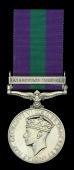 General Service 1918-62, 1 clasp, Palestine 1945-48 (Mrs. A. Minshall.) extremely fine and scarce to a female...
