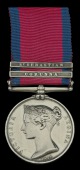 Military General Service 1793-1814, 2 clasps, Corunna, St. Sebastian (T. Ross, 1st Foot Guards) light edge bruising...