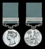 Army of India 1799-1826, 1 clasp, Bhurtpoor (Thos. Lillymore. 11th Lt. Dragoons.) long hyphen reverse, impressed...
