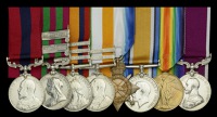 A good Boer War D.C.M. group of eight awarded to Sergeant J. Barfield, Royal Warwickshire Regiment Section, Malta...