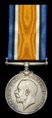 The British War Medal awarded to 2nd Lieutenant H. C. Wood, Royal Air Force, a Canadian observer who was wounded in...