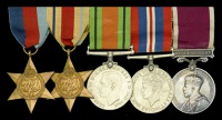Five: Colour Sergeant T. Critchley, Lancashire Fusiliers

1939-45 Star; Africa Star; Defence and War Medals...