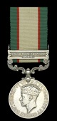 India General Service 1936-39, 1 clasp, North West Frontier 1936-37 (5770463 Pte. F. Sage. R. Norf. R.) extremely...