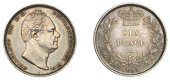 William IV (1830-1837), Sixpence, 1835 (ESC 2508; S 3836). Mint state, dark-toned	 £200-£260