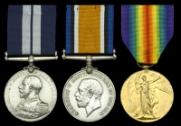 A Great War ‘Auxiliary Patrol 1915-16’ D.S.M. group of three awarded to Leading Seaman A. McIver, Royal Naval...