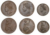 George IV (1820-1830), Halfpence (2), 1826 rev. A, 1827; Farthing, 1827 (BMC 1433, 1438, 1442; S 3824-5) [3]. First...