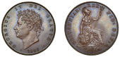 George IV (1820-1830), Proof Halfpenny, 1826, in copper, rev. B, edge plain, 9.59g/12h (BMC –; S 3824). Very...