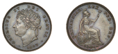 George IV (1820-1830), Proof Third-Farthing, 1827, in copper, edge plain, 1.54g/12h (Cooke –; BMC 1454; S 3827)....