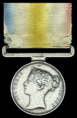 Defective Medal: Candahar Ghuznee Cabul 1842 (Thomas Davis. 41st Regt.) naming unofficially re-engraved, fitted with...